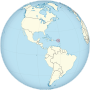 Saint Barthelemy on the globe (Americas centered).svg
