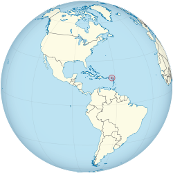 Saint Barthelemy on the globe (Americas centered) .svg