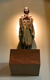 Saint Kateri Tekakwitha, the patron of ecologists, exiles, and orphans, was canonized by the Catholic Church Saint John Neumann Catholic Church (Sunbury, Ohio) - interior, statue of Saint Kateri Tekakwitha.jpg