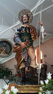 Statua di San Rocco venerata in Ospedaletto d'Alpinolo (Avellino)