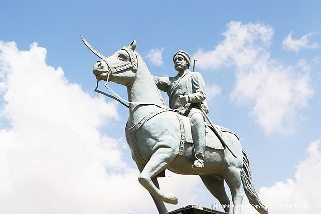 Statue of Mohammed Abdullah Hassan in Ethiopia, legend from the early 1900s