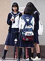 Schoolgirls in Street - Asahikawa - Hokkaido - Japan (48018181627).jpg