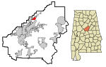 Shelby County Alabama Incorporated and Unincorporated areas Meadowbrook Highlighted.svg