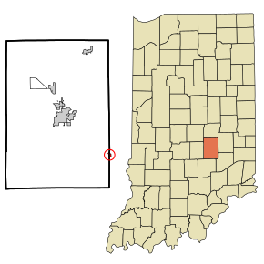 Shelby County Indiana Incorporated and Unincorporated areas St. Paul Highlighted.svg