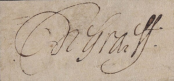 Signature of Cornelis de Graeff