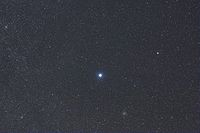 Sirius and M41 (lower right), M50 (upper left), and NGC 2360 (lower left)