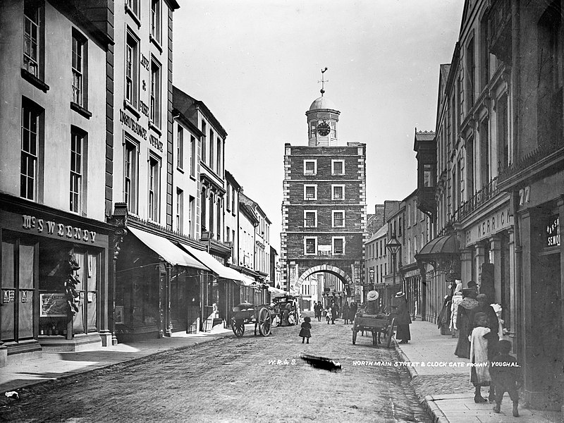 File:South Main Street and Clock Gate from North Youghal, Queenstown, Co. Cork (35456387302).jpg