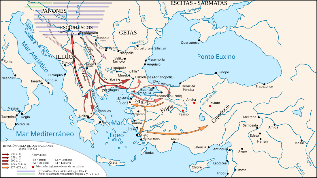 File:Spedizioni celtiche in Grecia nei Balcani e in Anatolia (III secolo a.C.)-es.svg