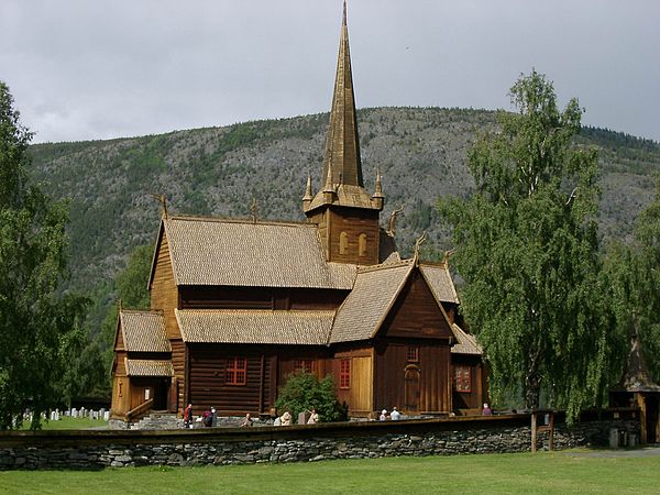 Lom stave church from a different viewpoint.