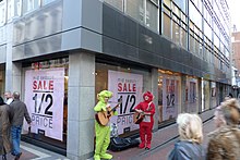 Buskers on Grafton Street in Teletubbies costumes. Teletubby Buskers.jpg