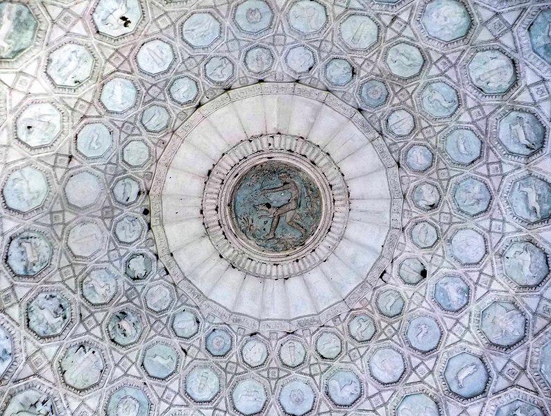 File:Temple of Diana, monopteros (1789) in the Villa Borghese gardens, Rome. Interior of the dome.jpg