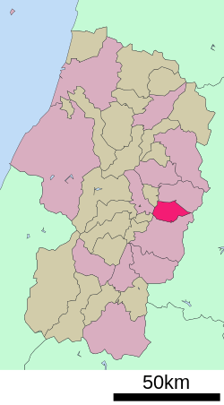 موقعیت Tendō در استان یاماگاتا