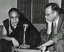 The 14th Dalai Lama with Lillard Hill in 1959.jpg