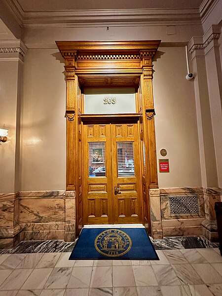 The office of the governor inside the Georgia state capitol building