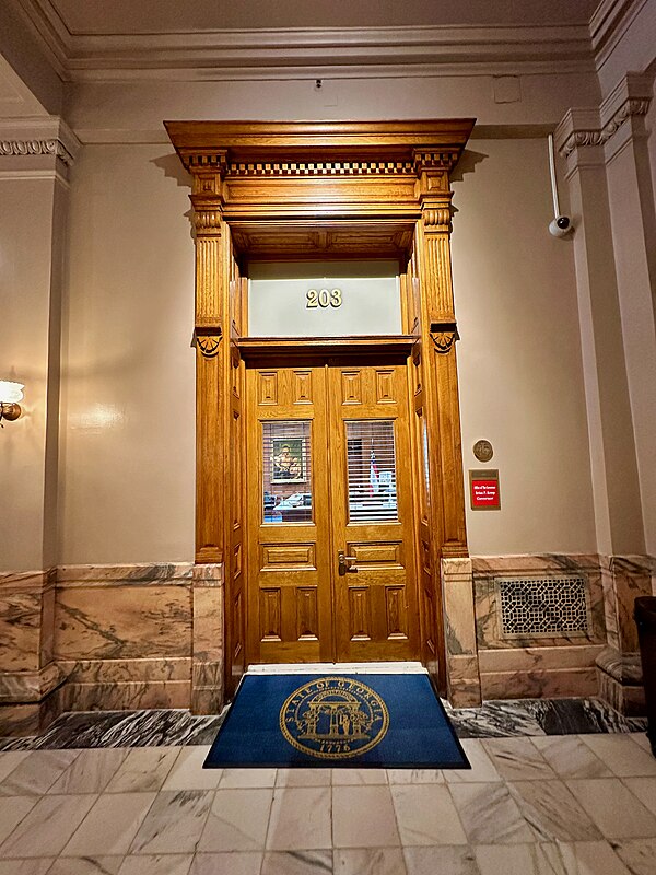 The office of the governor inside the Georgia state capitol building