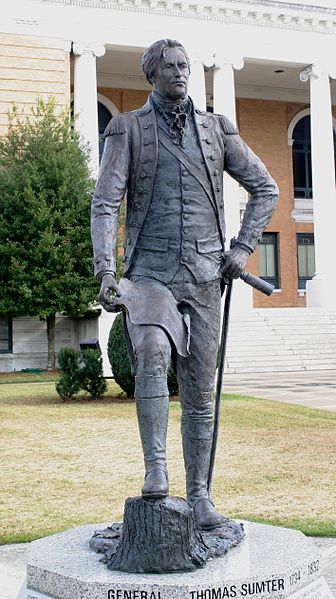 Statue of Thomas Sumter on the Sumter County Courthouse lawn in Sumter