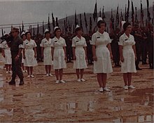 Chinese army girl tied to tree 1