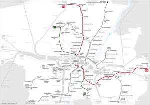 Сеть линий  и  мюнхенского метро