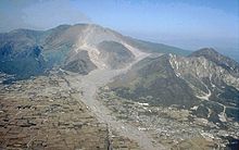 May 21: Mount Unzen erupts. Unzen pyroclastic and lahar deposits.jpg