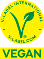 V-Label — це єдиний знак якості від Європейського вегетаріанського союзу European Vegetarian Union для маркування веганських продуктів і послуг. Це не визнаний урядом ярлик.