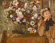 Mujer sentada a lado de una vasija de flores, 1865, óleo sobre lienzo, Museo de Arte Metropolitano, Nueva York