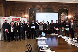 Awards presentation for winners of competitions an initiatives supported by Wikimedia Austria in 2017 at Bundesdenkmalamt