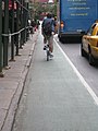 This photo is of Wikis Take Manhattan goal code R4, Bike Lane, green-painted.