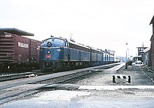 The Wabash Cannonball at the Danville, Illinois, station on October 28, 1962 Wabash E8A 1012 with Train 4, The Wabash Cannonball, at the Dabville, IL station on October 28, 1962 (24051486646).jpg