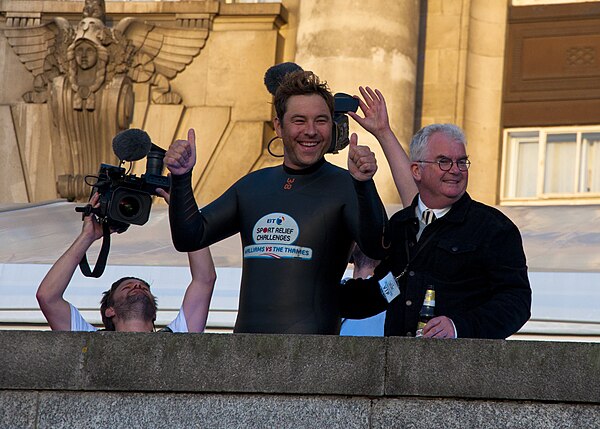 Walliams in 2011 after swimming the Thames for Sports Relief