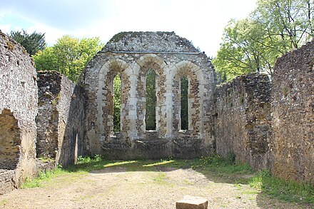 Ruins of the monks' dormitory at Waverley Abbey