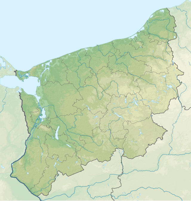 Mapa konturowa województwa zachodniopomorskiego, po lewej znajduje się punkt z opisem „ujście”