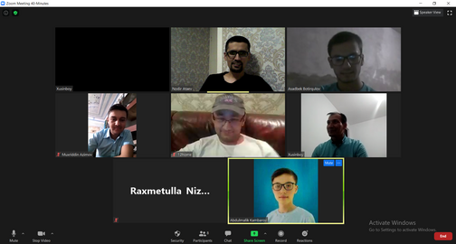 Members of the Uzbek Language User Group hold an e-meetup on September 17, 2020