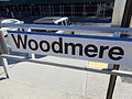 Sign for Woodmere LIRR station.