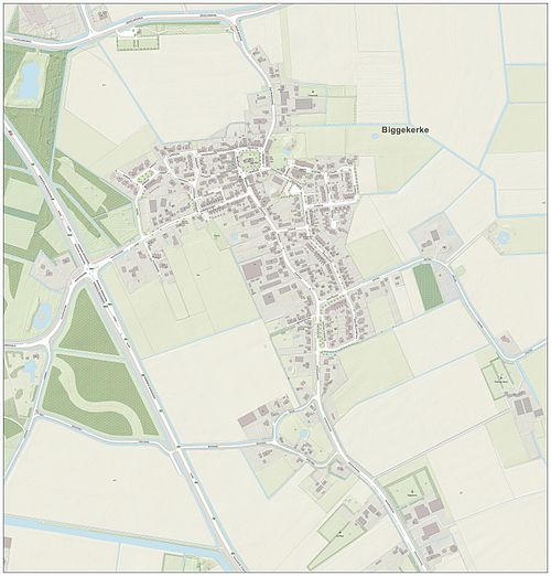 Topografische kaart van de woonkern Biggekerke