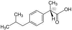 (S)-Ibuprofen Structural Formula V1.svg