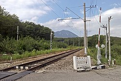 Cruce ferroviario en una rama