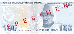 Reverse of the 100 lira (2009) 100 Turk Lirasi reverse.jpg