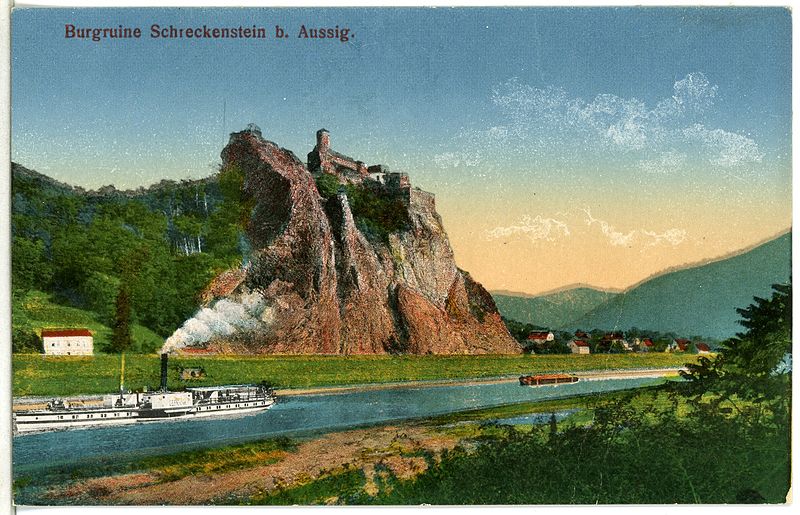 File:14240-Aussig-1912-Schreckenstein - Elbe mit Dampfer Germania-Brück & Sohn Kunstverlag.jpg