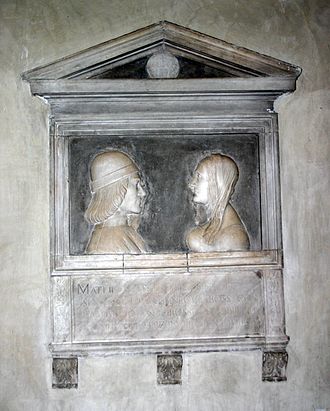 Grave for Matteo Bossi (died 1500) and his wife Polissena Bossi 1458 - Milano S. Maria Immacolata - Tomba Matteo e Polissena Bossi (1500) - Foto G. Dall'Orto, 24-Sep-2007.jpg