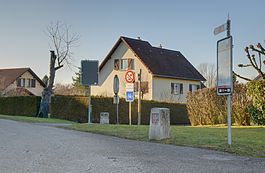 Perancis/Swiss perbatasan di Boncourt desa
