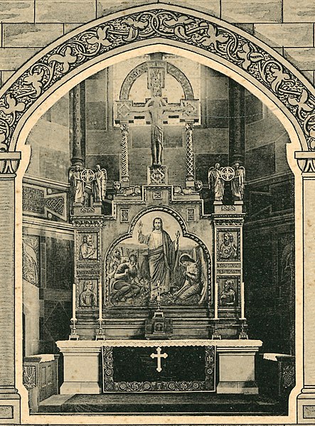 File:1914-04-05 Blatt zur Konfirmation in der ev.-luth. St. Markuskirchein Hannover, Ausschnitt des Altars.jpg