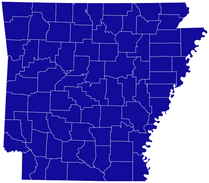 File:1960 United States Senate Election in Arkansas by County.svg