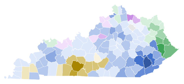 File:2007 Kentucky gubernatorial election Democratic primary results map by county.svg