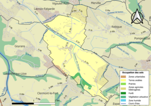 Kolorowa mapa przedstawiająca użytkowanie gruntów.