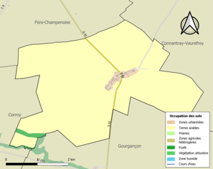 Kolorowa mapa przedstawiająca użytkowanie gruntów.