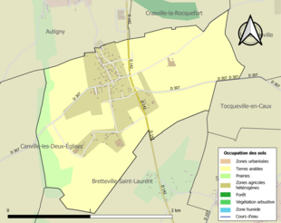 Kolorowa mapa przedstawiająca użytkowanie gruntów.