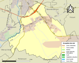 Kolorowa mapa przedstawiająca użytkowanie gruntów.