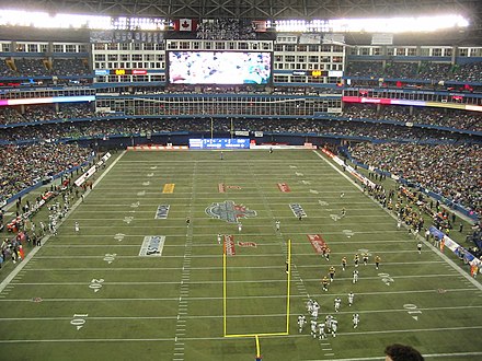 Scene from the 95th Grey Cup in 2007, the first Grey Cup to be held in the city since 1992