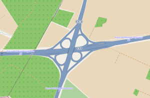 Carte générale de la jonction d'autoroute Wolfsburg / Königslutter