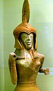 Figura de terracota de Atenea, tipo Palládion (Παλλάδιον). Gortina, siglo VII a. C.